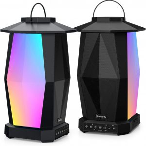Onforu Outdoor Bluetooth Speakers, 2 Pack 50W Wireless Speakers, Pairing Multiple Speakers, IPX5 Waterproof Patio Speakers with RGB LED Mood Lights, Lantern Speaker for Party Yard Garden Camping