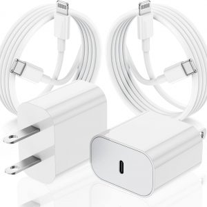 iPhone Fast Charger Block, [MFi Certified] 2Pack Wall Charger Plug and USB C to Lightning Cable Cord 6ft, Apple 14 Pro Charging Power Adapter Cube Brick for iPhone 14 Pro Max/13 Mini/12/11/8 Plus,iPad