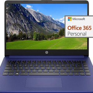 HP Newest 14" Ultral Light Laptop for Students and Business, Intel Quad-Core N4120, 8GB RAM, 192GB Storage(64GB eMMC+128GB Micro SD), 1 Year Office 365, Webcam, HDMI, WiFi, USB-A&C, Win 11 S