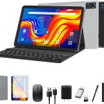 Android 12 Tablet with Keyboard, 16(8+8)GB RAM 128GB ROM 1TB Expand Tablets 10 inch, 2.4G/5G WiFi Tablet Android, Octa-Core 1920 * 1200 IPS Display 13MP Camera, 7000mAh, GPS, Black