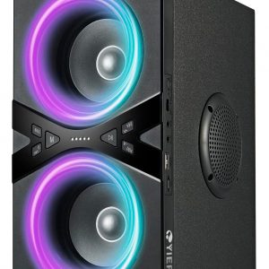 Roll over image to zoom in YIER Bluetooth Speakers, Wireless TWS Portable Bluetooth Speaker with Lights,100dB Loud Bluetooth Speaker with Subwoofer 80W(Peak) Stereo Sound, Bassup Technology,18-Hour Playtime for Outdoor Party